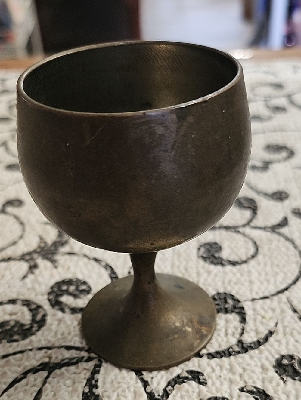 Vintage Metal Goblet in Aged Bronze Tone
